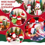 A close-up view of 30 small red and white Santa Claus hats, designed for decorating lollipops or small candies.