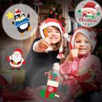 A collection of 40 assorted Christmas-themed finger lights in various colors, glowing in the dark with festive designs.