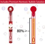 A bulk display of 40 mini bubble wands, each featuring different Christmas-themed designs like Santa, reindeer, and snowmen,